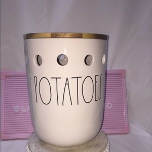 Rae Dunn POTATOES ceramic cellar wood lid